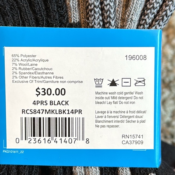 Columbia Men's Wool Blend Crew Socks 6-12 - Picture 3 of 4